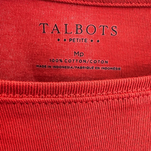 TALBOTS Cotton Long Sleeve Tee/ Red Ginger - Picture 4 of 4